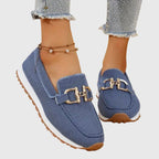 women's horsebit slip-on loafers in blue
