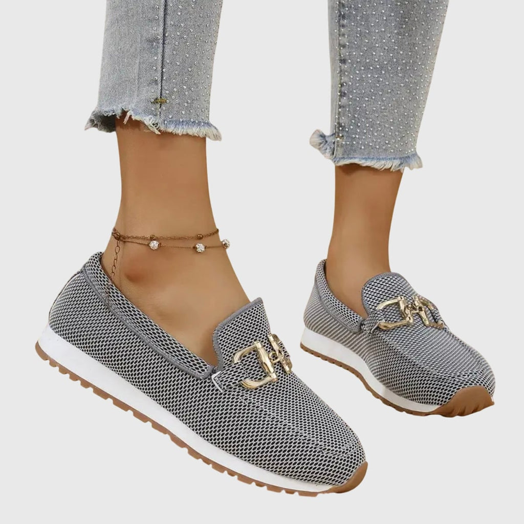 women's horsebit slip-on loafers in gray