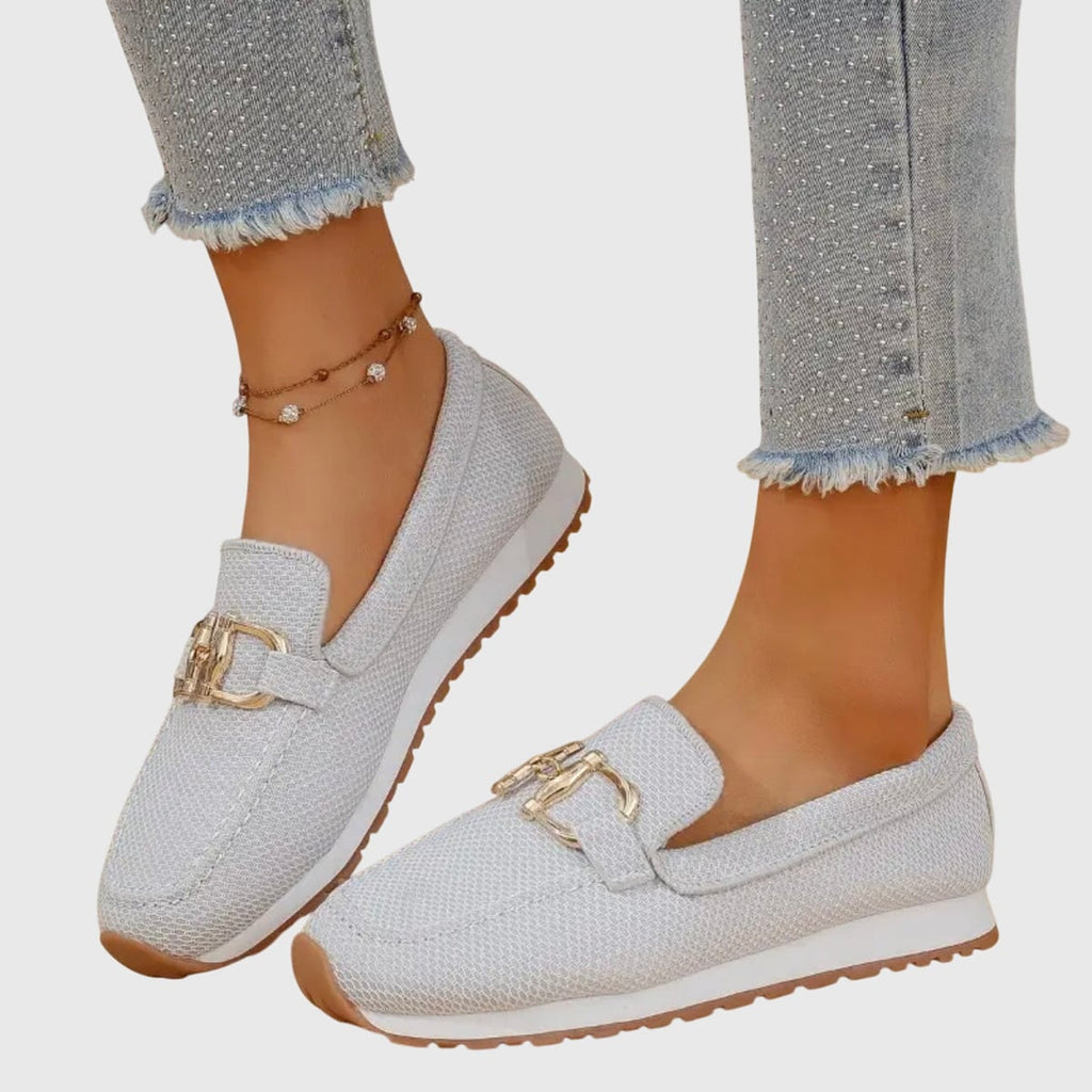 women's horsebit slip-on loafers in white