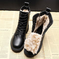 women's lined winter ankle boots in black