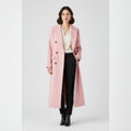 women's long lapel coat in pink