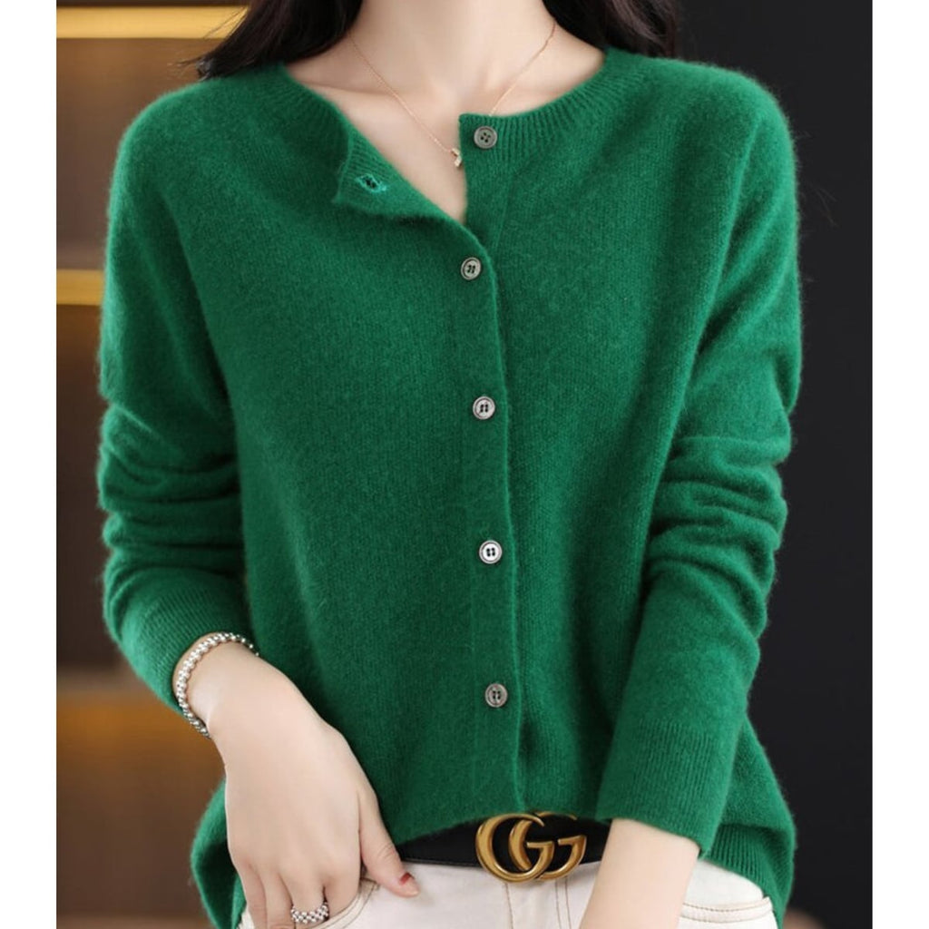 women's long sleeve button-up cardigan
