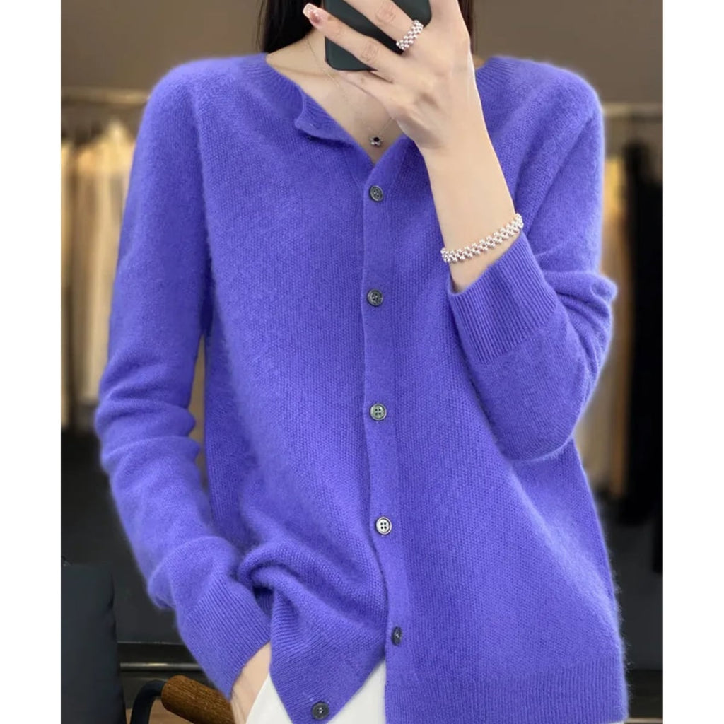 women's long sleeve button-up cardigan