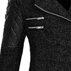 women's long wrap coat in black