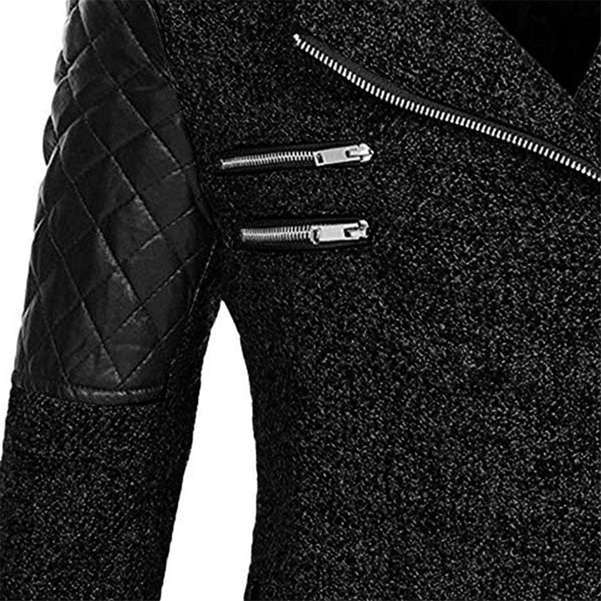 women's long wrap coat in black