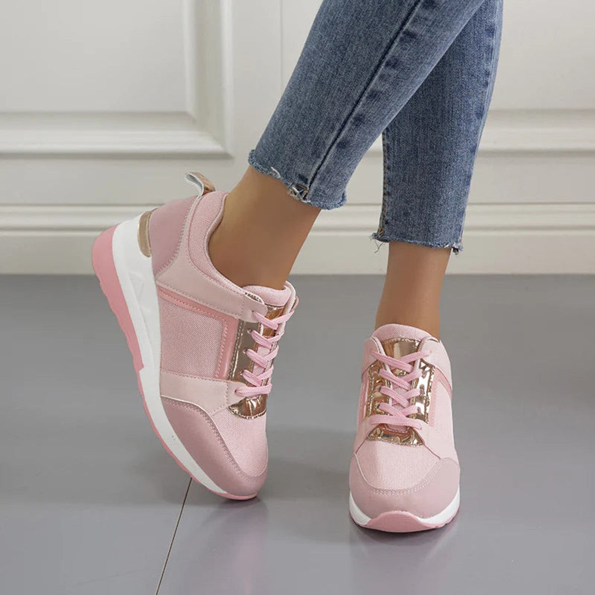 women's low profile everyday sneakers in pink