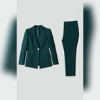 women's one button blazer and straight trousers set