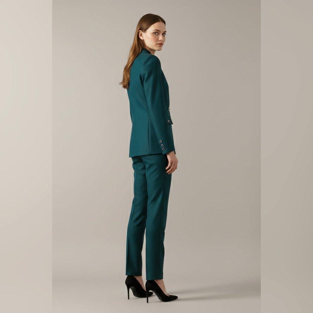 women's one button blazer and straight trousers set