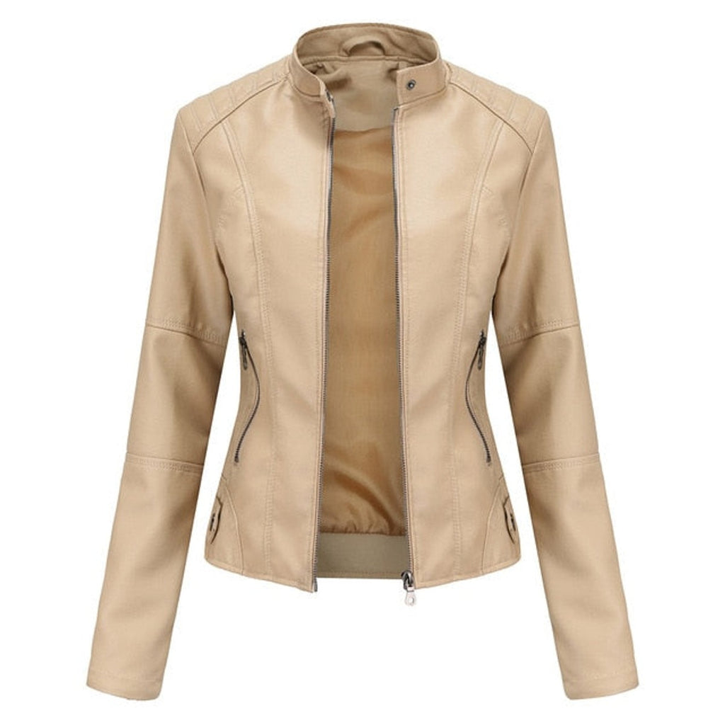 women's open front longline blazer jacket in apricot