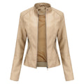 women's open front longline blazer jacket in apricot