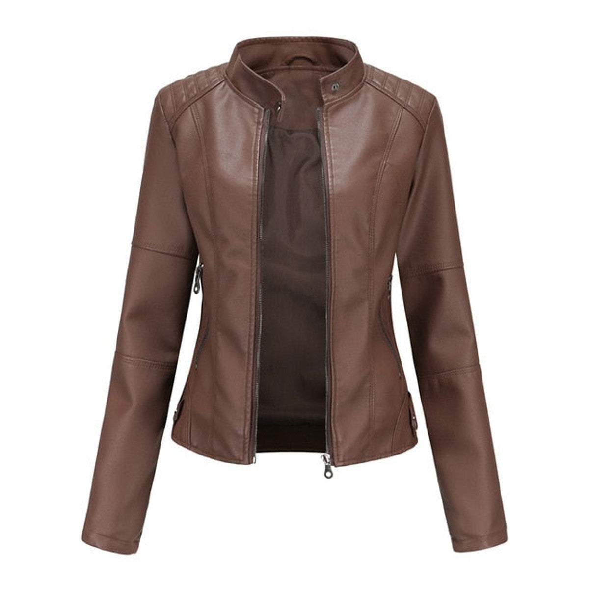 women's open front longline blazer jacket in coffee