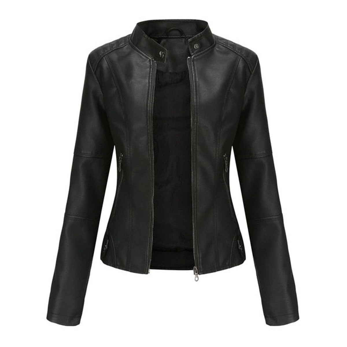 women's open front longline blazer jacket in black