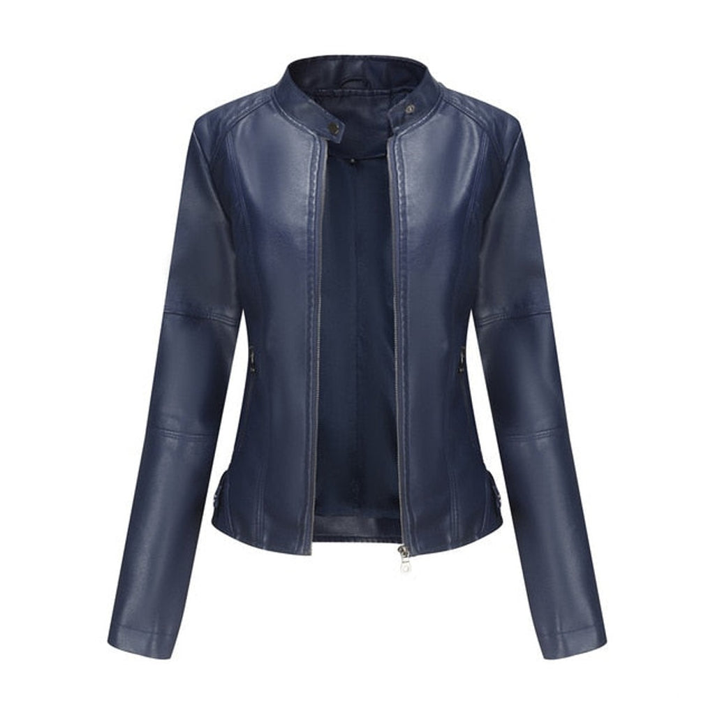 women's open front longline blazer jacket in navy