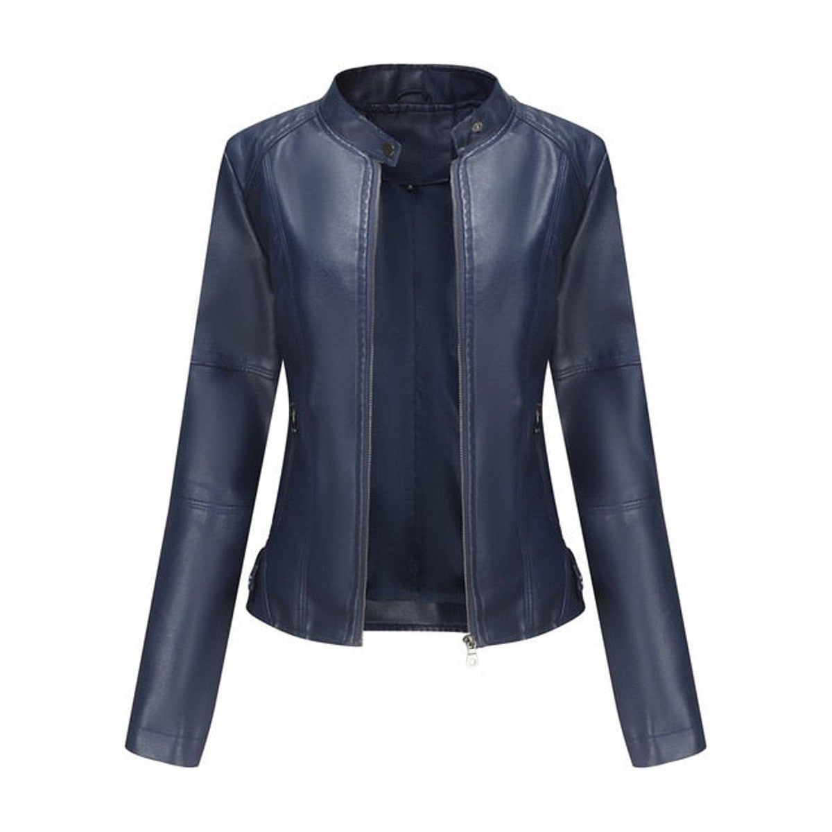 women's open front longline blazer jacket in navy