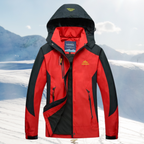 women's outdoor hooded windbreaker jacket in red for women