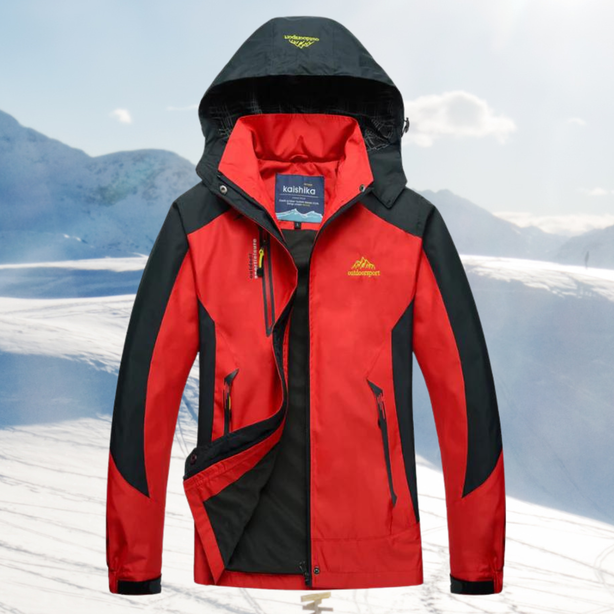 women's outdoor hooded windbreaker jacket in red for women