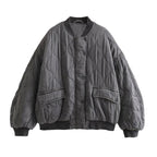 women's oversized bomber jacket in gray