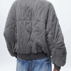 women's oversized bomber jacket in gray