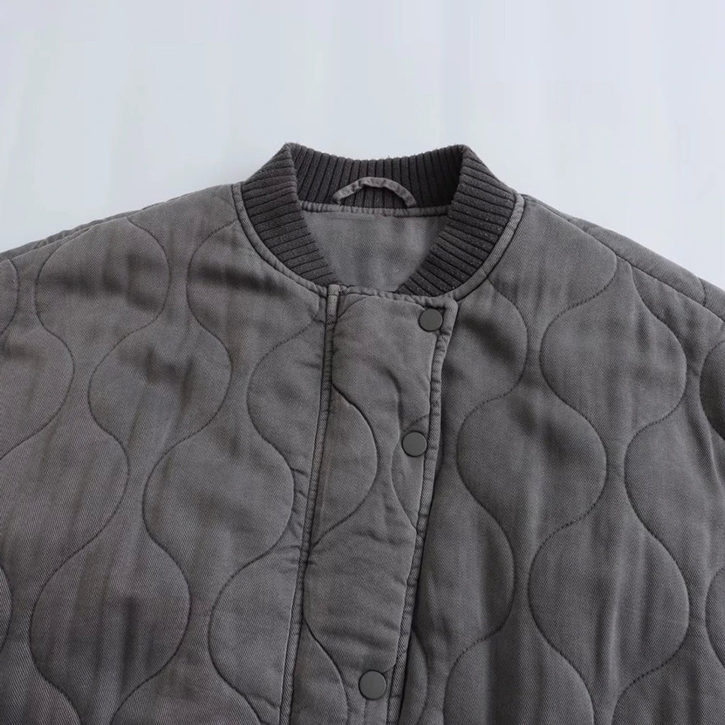 women's oversized bomber jacket in gray