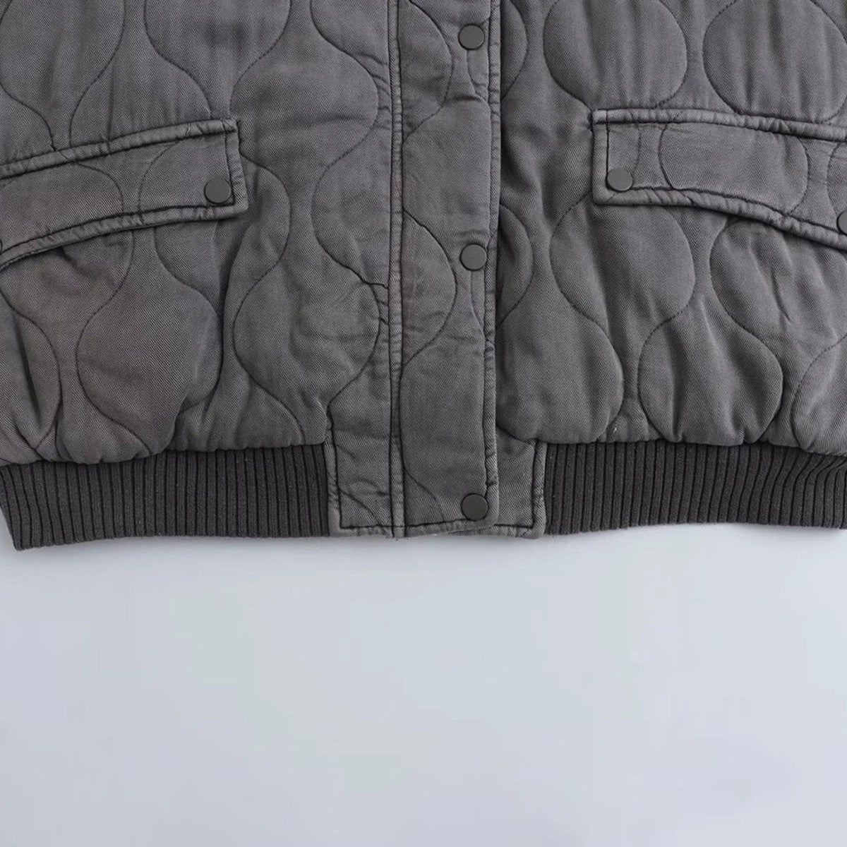 women's oversized bomber jacket in gray