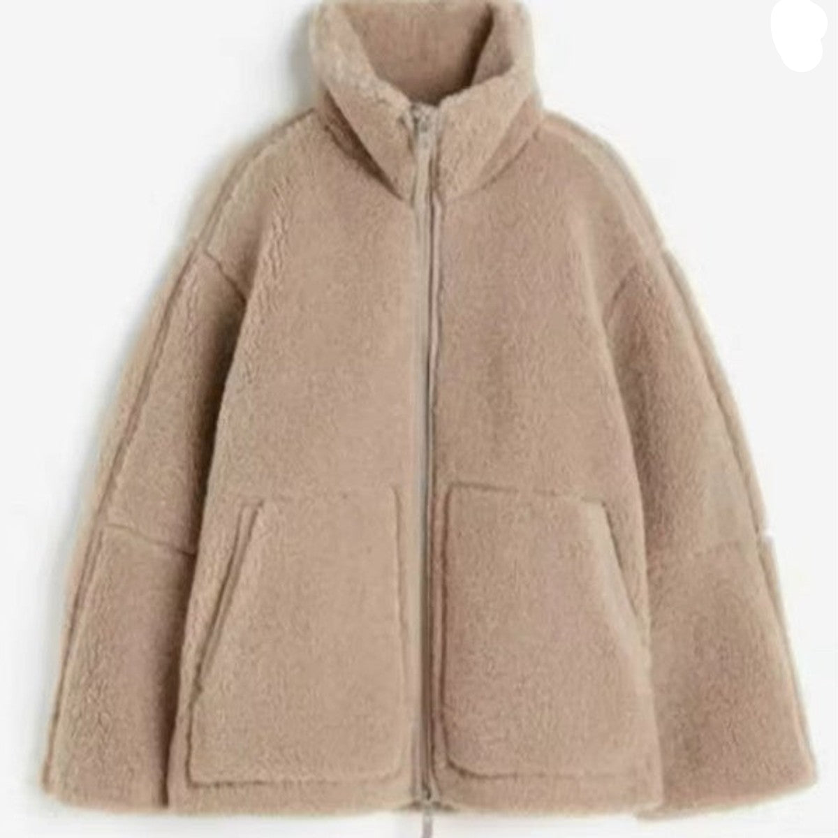 women's oversized fleece zip-up jacket
