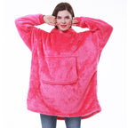 women's oversized hooded blanket sweatshirt in pink