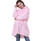 women's oversized hooded blanket sweatshirt in light pink