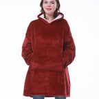 women's oversized hooded blanket sweatshirt in red