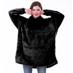 women's oversized hooded blanket sweatshirt in black