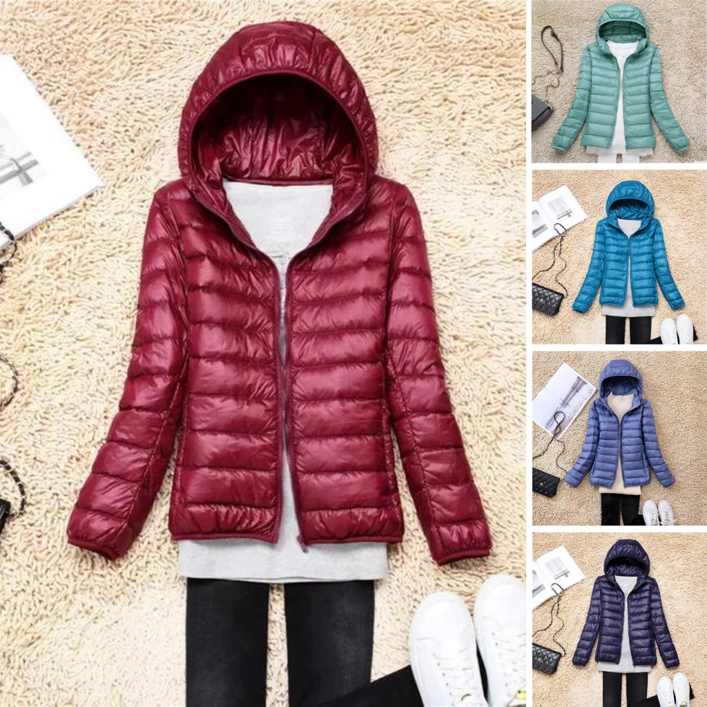 women's packable hooded puffer coat