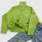 women's relaxed fit high neck sweatshirt