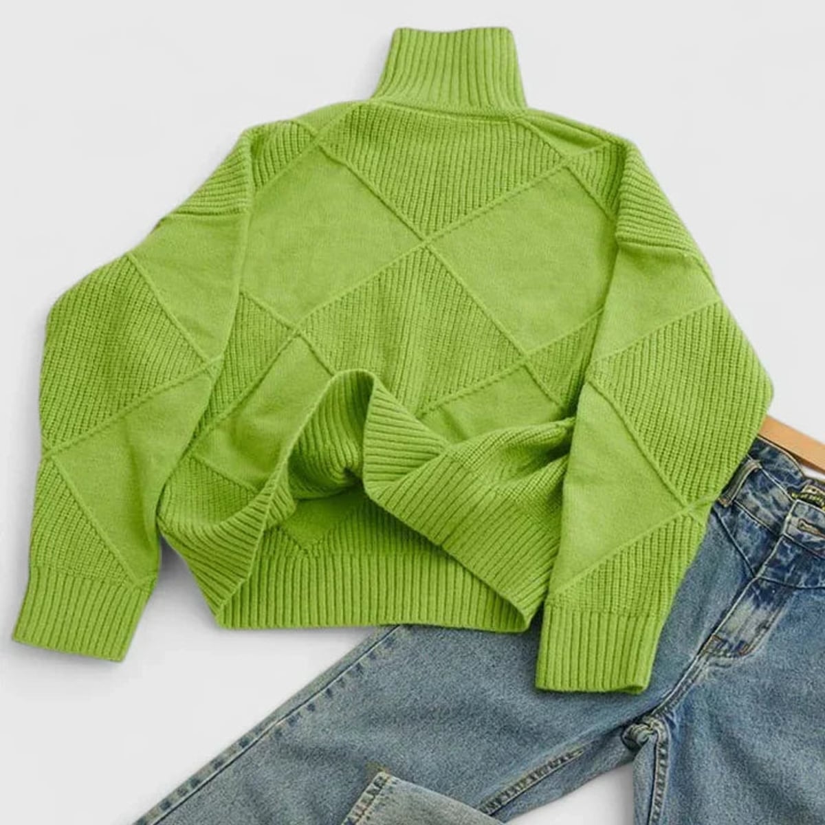 women's relaxed fit high neck sweatshirt