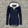 women's relaxed fit hooded coat in grey for women