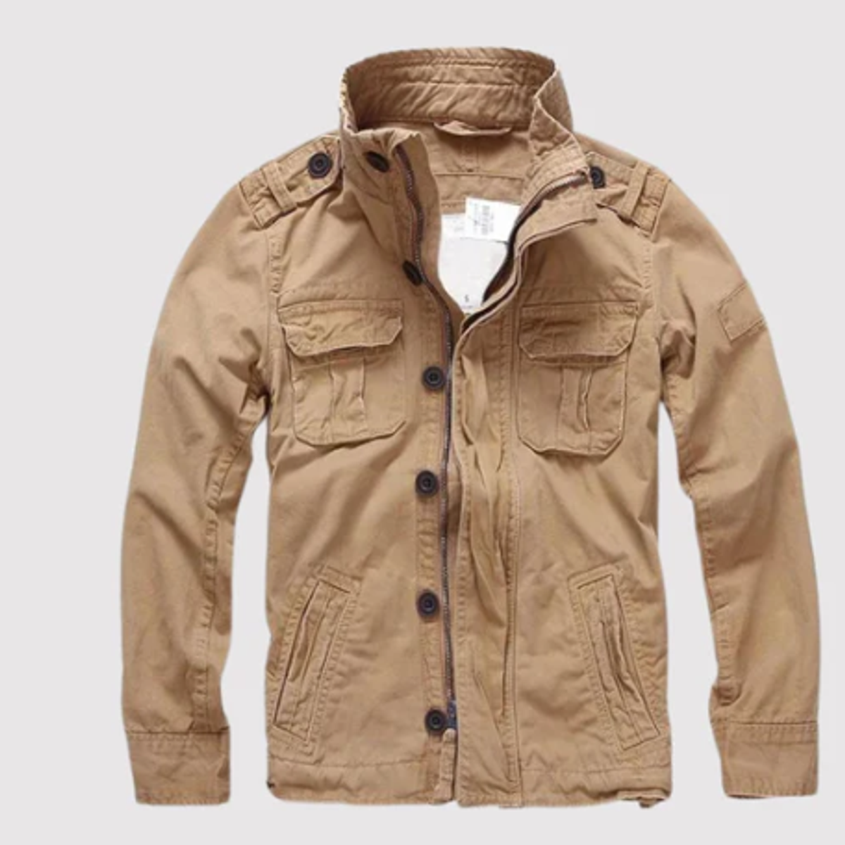 women's retro denim jacket with multiple pockets in brown