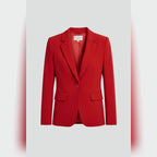 women's single button notch lapel blazer in red