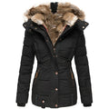 women's slim fit winter jacket in black