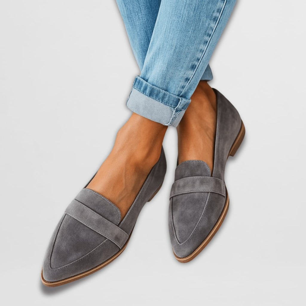 women's slip-on cushioned loafers in gray