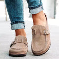 women's slip-on retro shoes in beige