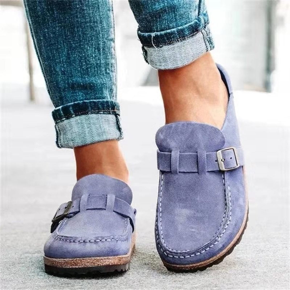 women's slip-on retro shoes in purple