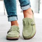 women's slip-on retro shoes in green