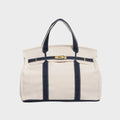 women's structured canvas tote bag in navy blue