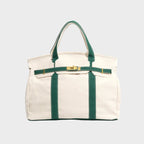 women's structured canvas tote bag in racing green