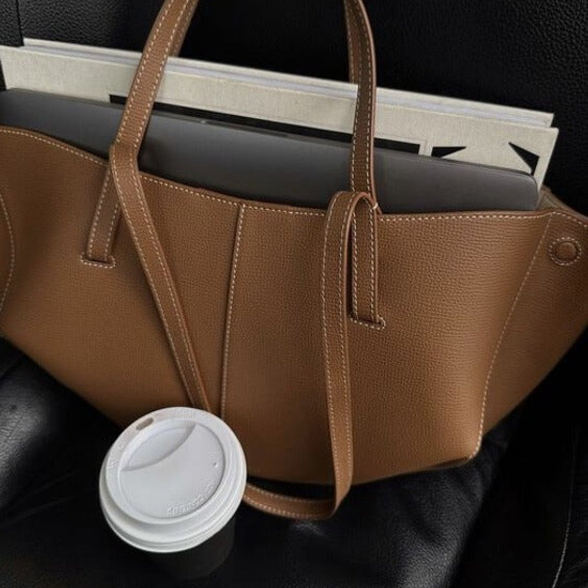 women's vintage tote bag in brown