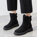 women's warm fur-lined winter boots in black