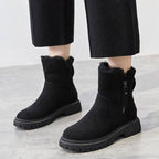 women's warm fur-lined winter boots in black